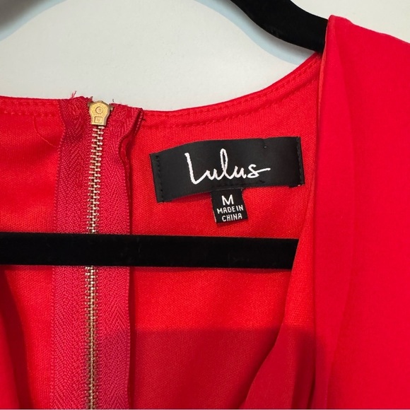 Lulu’s Deep V-Neck Bodycon Double Full Zipper Back Stretch Dress medium - Picture 2 of 11